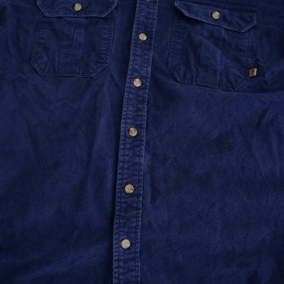 Vintage Gander Mtn Outdoors Navy Heavyweight Button Up Shirt Lt Made In Morocco - Picture 6 of 11